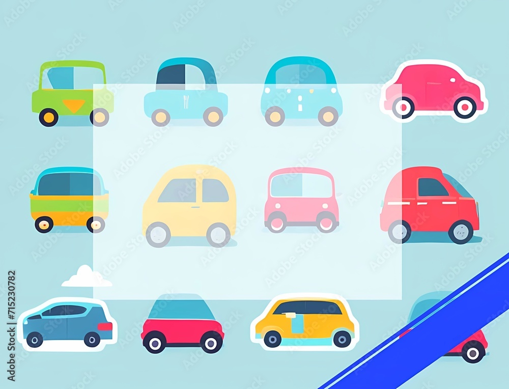 自動車アイコンセット風文字入れ壁紙背景 自動車アイコンセット風文字入れ壁紙背景