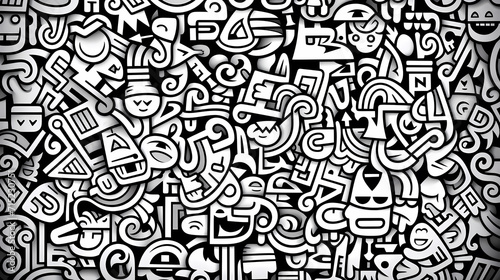 Abstract seamless doodle background, artistic background © Derby