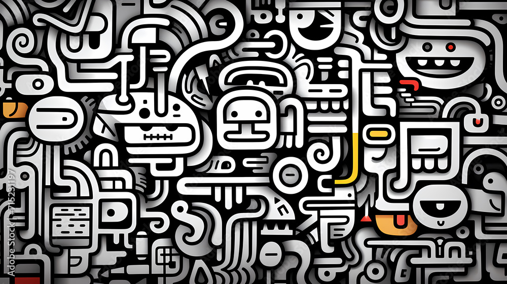 Abstract seamless doodle background, artistic background