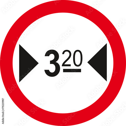 maximum width allowed,Traffic Sign , Vector, symbol, transport icon