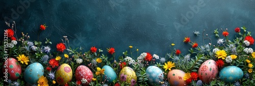 Colorful Easter Eggs Wreath Background, Background HD, Illustrations