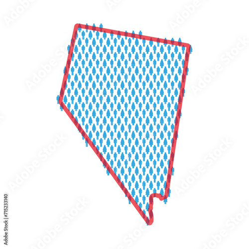 Nevada population map. Stick figures people map. Pattern of men and women. Flat vector illustration