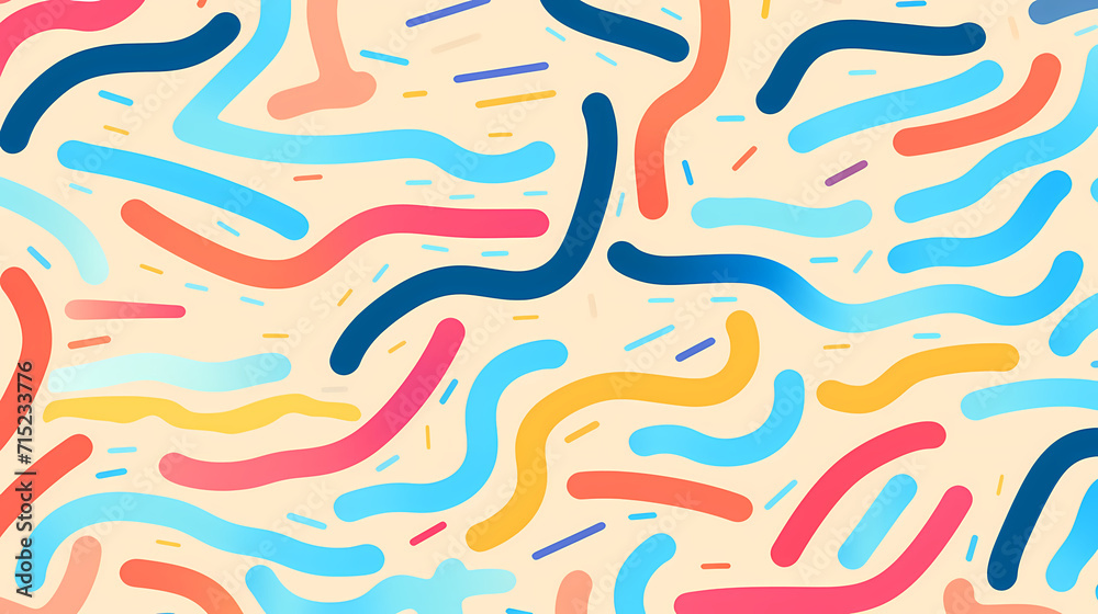 Funny doodle seamless pattern, artistic background