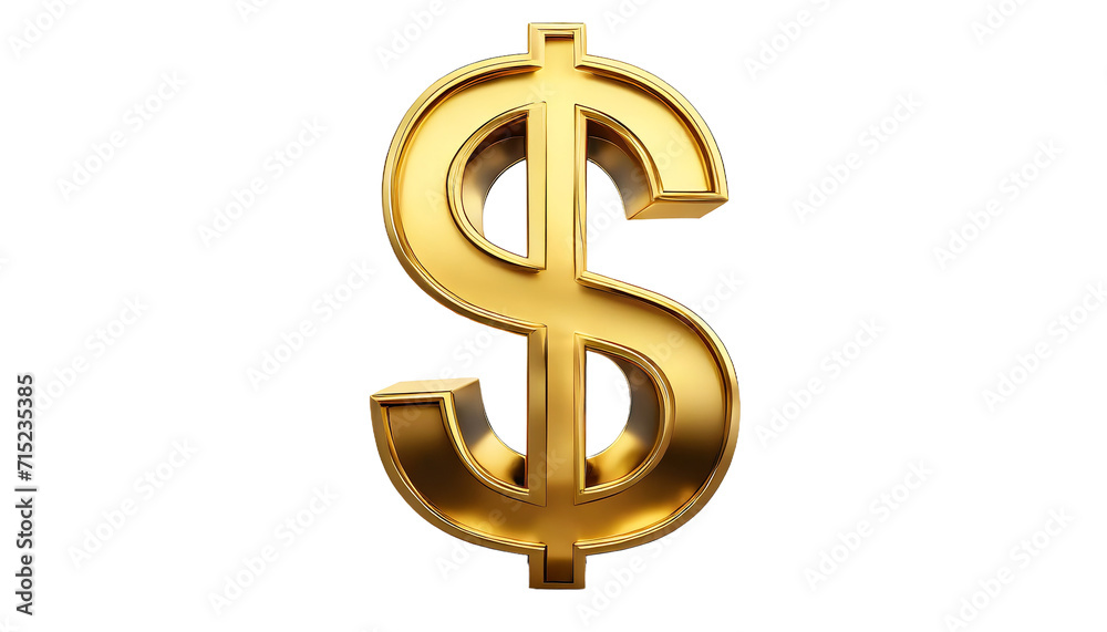 Golden dollar sign isolated on transparent background. 3d rendering. Golden dollar sign isolated on transparent background. 3d rendering.