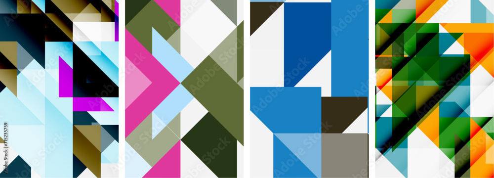 Set of abstract random triangle composition backgrounds. Vector illustration for for wallpaper, business card, cover, poster, banner, brochure, header, website Set of abstract random triangle composition backgrounds. Vector illustration for for wallpaper, business card, cover, poster, banner, brochure, header, website
