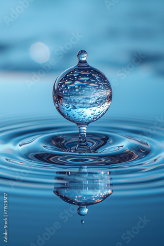 A blue bulb water drop shape