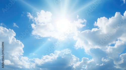 White shining blue sky with clouds