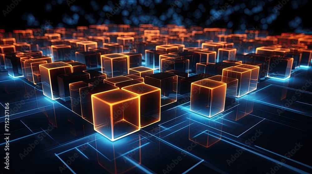 Fototapeta premium Blockchain for transparent and accountable supply chains solid background