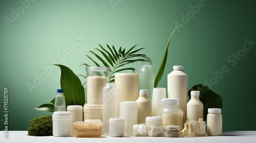Bioplastics for sustainable packaging alternatives solid background