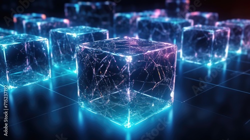 Blockchain for transparent supply chain solid background