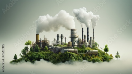 Carbon offset platforms for emissions compensation solid background