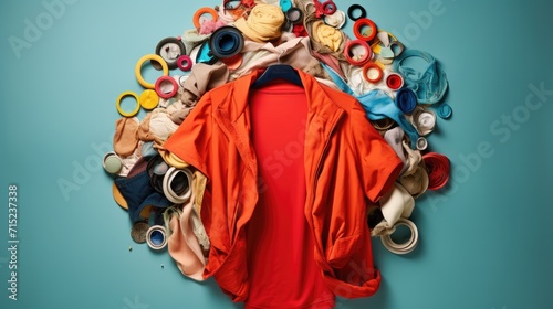 Circular fashion initiatives for textile recycling solid background
