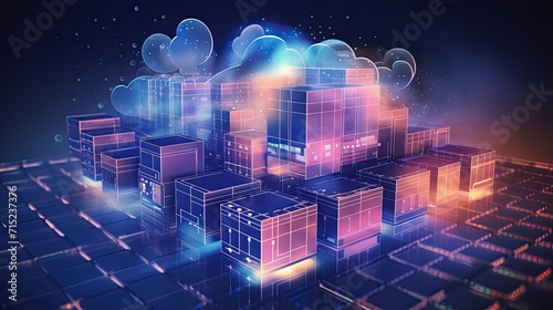 Cloud computing for scalable storage solutions solid background photo