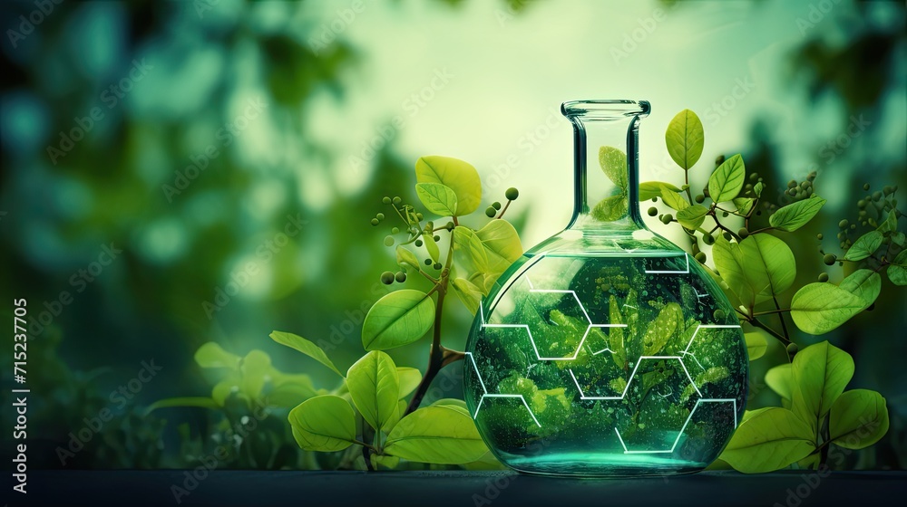 Green chemistry for sustainable manufacturing solid background - obrazy, fototapety, plakaty 