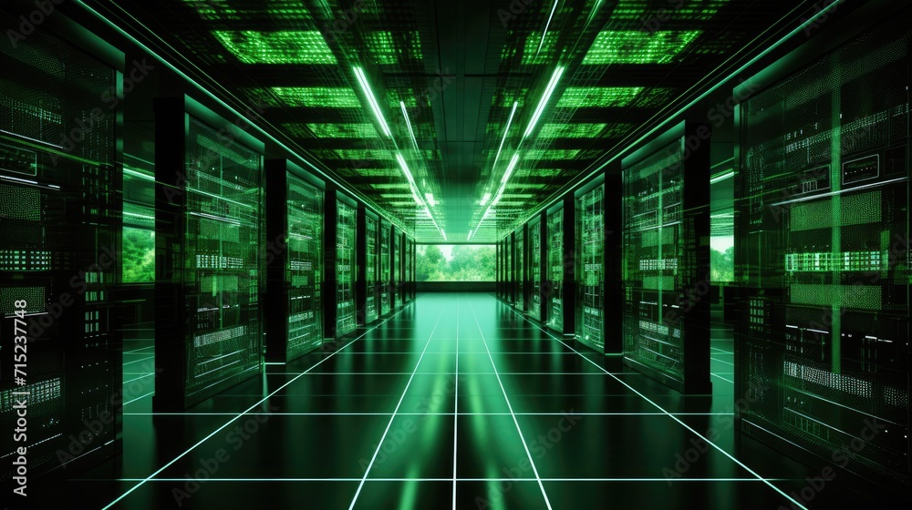 Green data centers for energy efficient computing solid background Green data centers for energy efficient computing solid background
