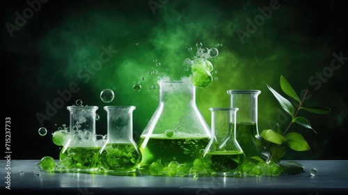Green chemistry for safer and eco friendly products solid background