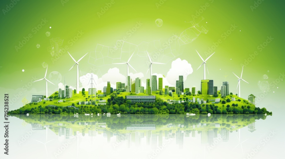 Renewable energy technologies for sustainability solid background