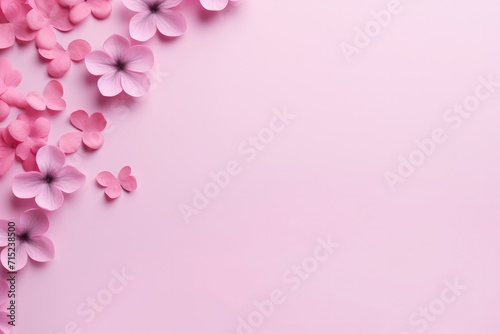 Pink flower corner empty mockup valentine backgrond © Eyepain