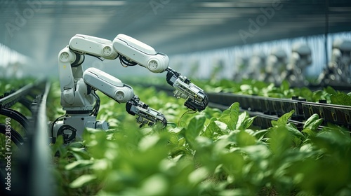 Robotics used in agriculture for automated farming solid background