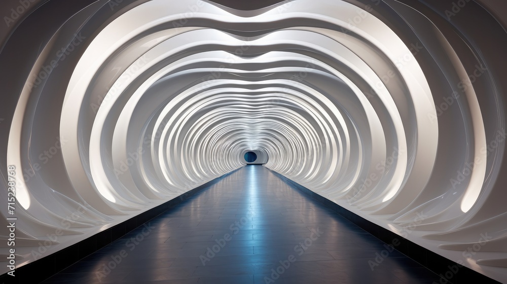 Obraz premium Wave shaped decorative tunnel abstract night light