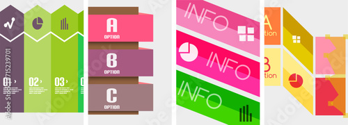 Set of line infographic backgrounds. Vector illustration For Wallpaper, Banner, Background, Card, Book Illustration, landing page