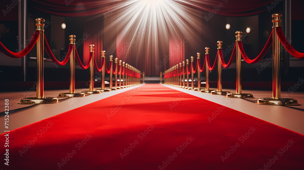 Red carpet staircase background, VIP entrance, night award ceremony Red carpet staircase background, VIP entrance, night award ceremony
