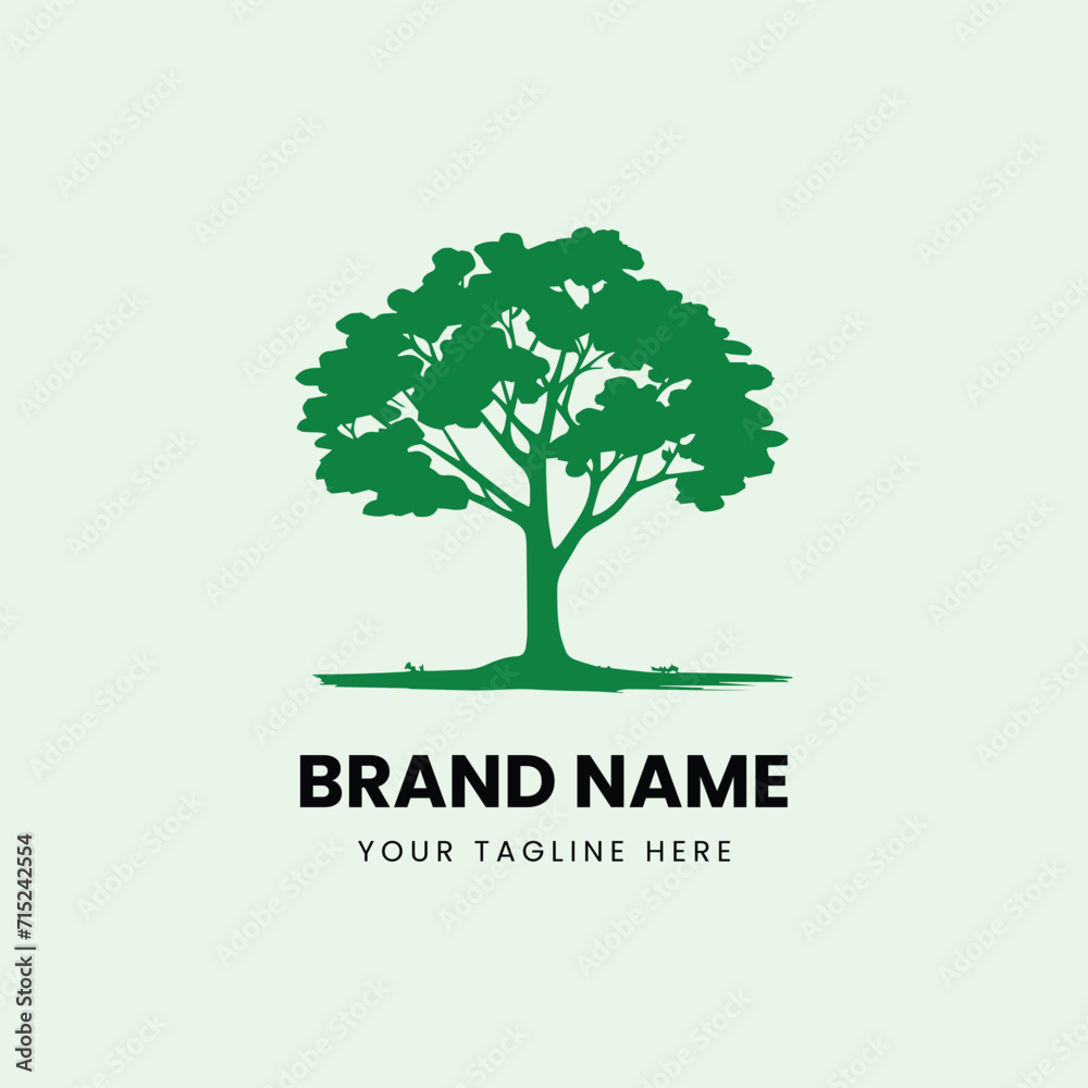 Obraz premium Creative nature tree line art logo design