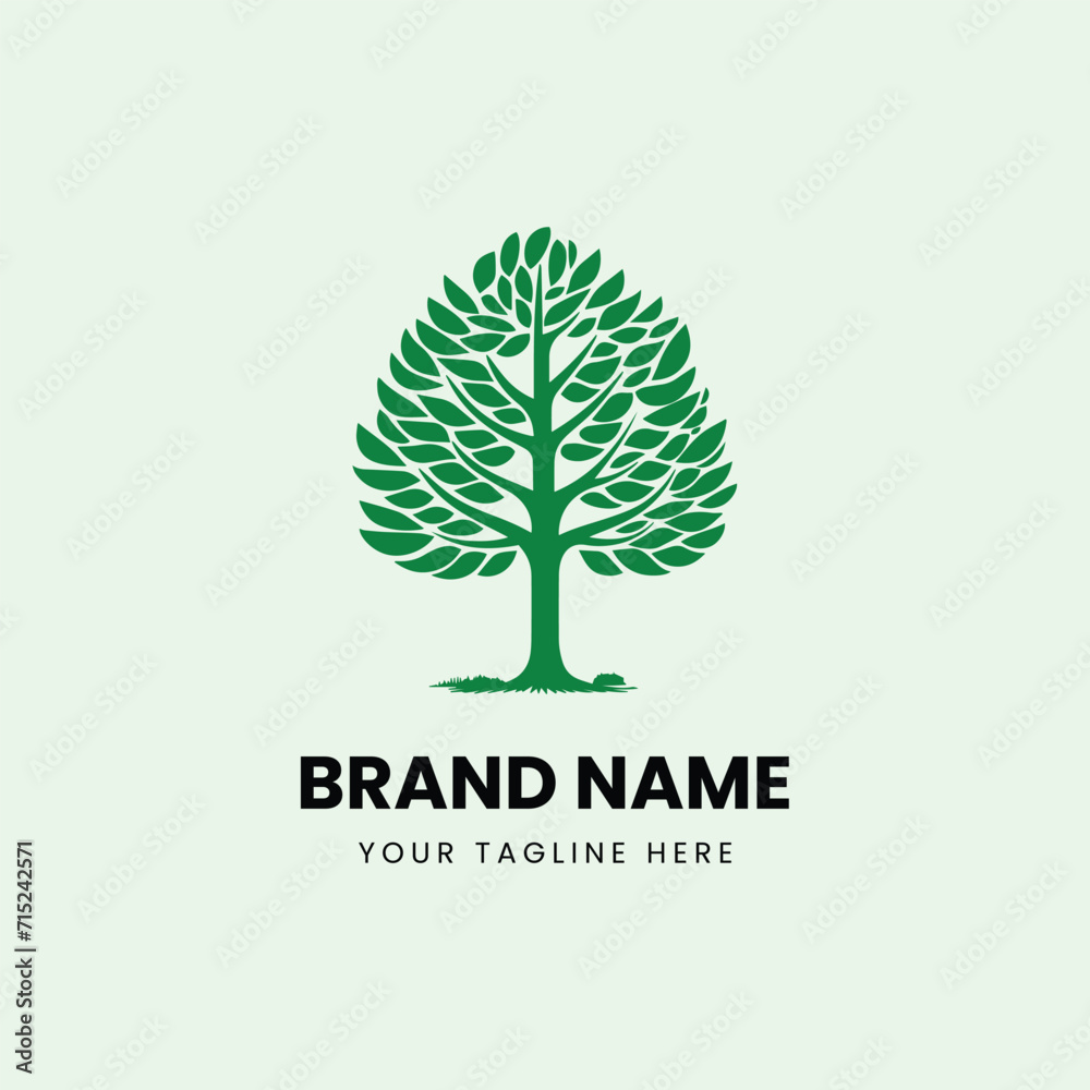 Obraz premium Creative nature tree line art logo design