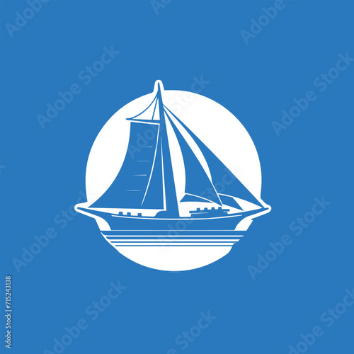 flat minimal boat ship logo