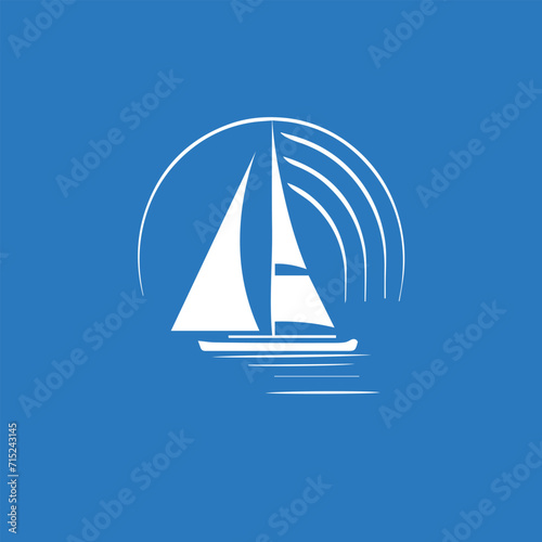 flat minimal boat ship logo
