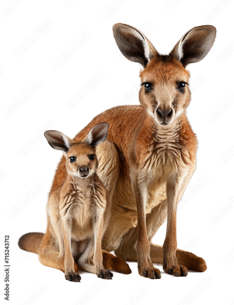 close up portrait of kangaroo animal with transparent background, generative ai close up portrait of kangaroo animal with transparent background, generative ai