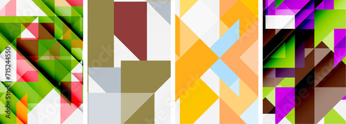 Set of abstract random triangle composition backgrounds. Vector illustration for for wallpaper, business card, cover, poster, banner, brochure, header, website