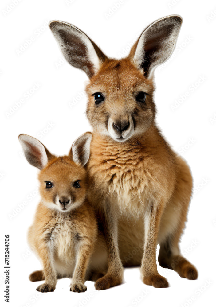 close up portrait of kangaroo animal with transparent background, generative ai close up portrait of kangaroo animal with transparent background, generative ai