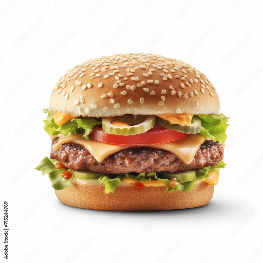 Burger isolated image on white background Burger isolated image on white background