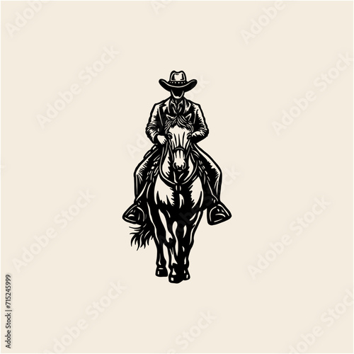 Cowboy wetern ride horse silhouette