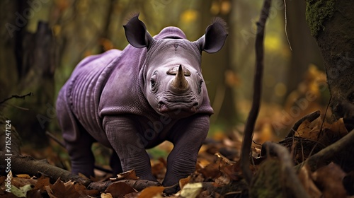 background of rhino in the forest photo