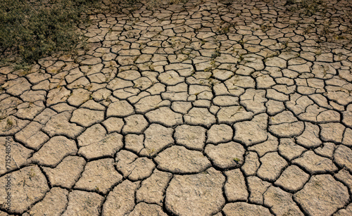 dry cracked soil, drought land closeup