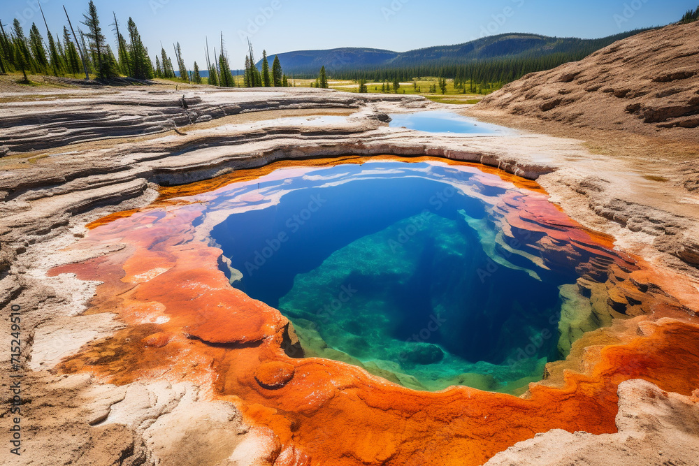 vibrant natural wonders of Yellowstone National Park, showcasing its geothermal features 