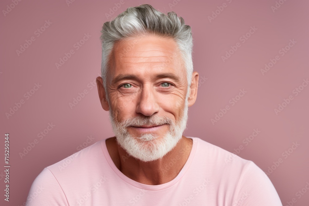 Portrait of a handsome senior man with white hair and beard. Portrait of a handsome senior man with white hair and beard.
