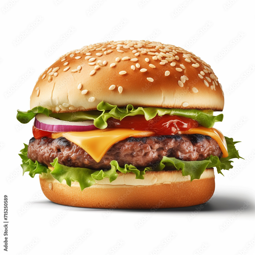 Burger isolated image on white background Burger isolated image on white background