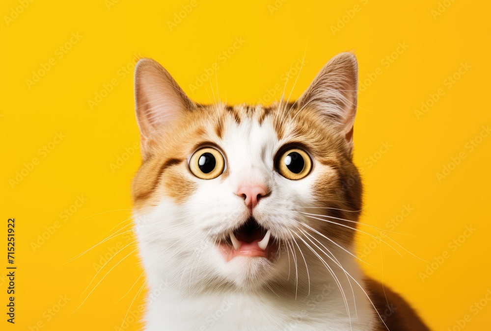 A cat with a comical and surprised expression, adding a touch of humor to the moment. A cat with a comical and surprised expression, adding a touch of humor to the moment.