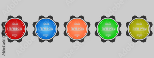 Set of company badge certificates. Luxury certificate lights up. Certified logo design vector illustration. Suitable for graduations, achievements