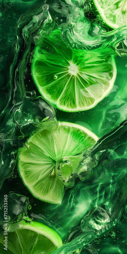 Close-up of fresh lemon slices in water with ice cubes and bubbles. Summer refreshing drink. Close-up of fresh lemon slices in water with ice cubes and bubbles. Summer refreshing drink.