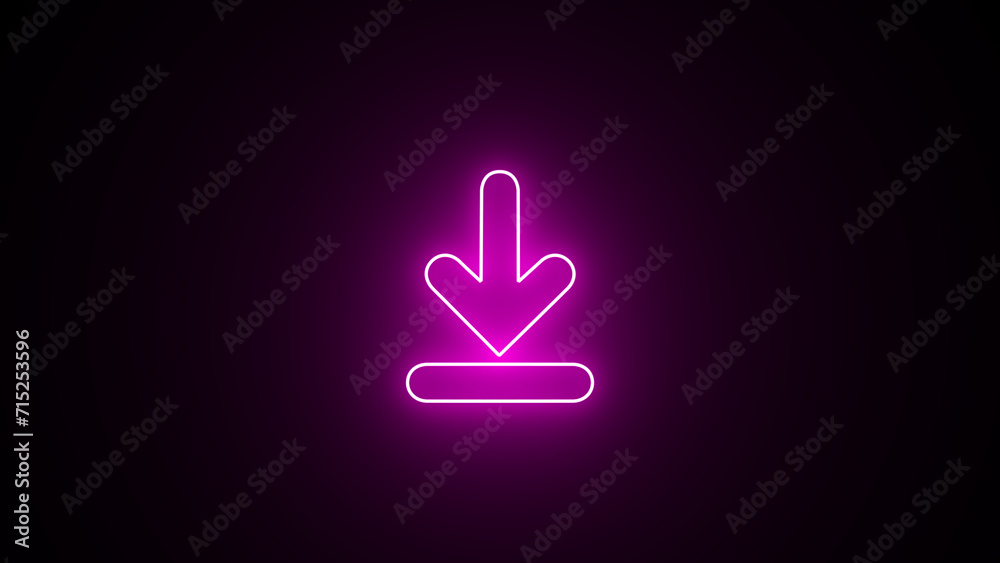 Neon download icon. neon glowing Download button. Software download icon. Download files icon. simple download icon isolated on black background. Arrow downloading icon. Neon download icon. neon glowing Download button. Software download icon. Download files icon. simple download icon isolated on black background. Arrow downloading icon.