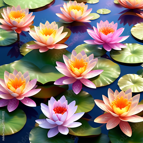 water lily in the pond