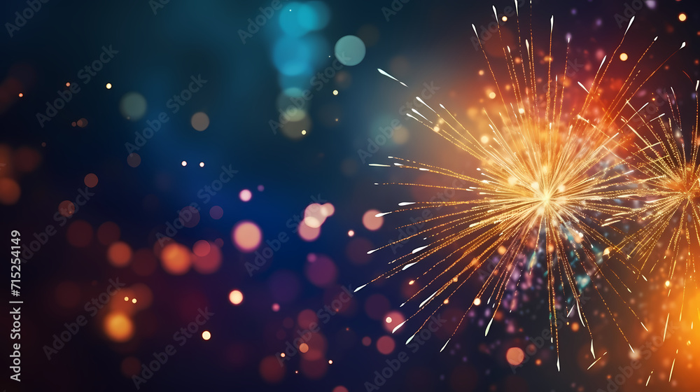 Obraz premium Fireworks background for celebration, holiday celebration concept