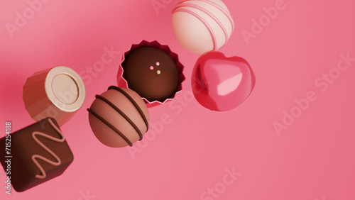 バレンタインデー向けチョコレートの3DCGイラスト画像 photo