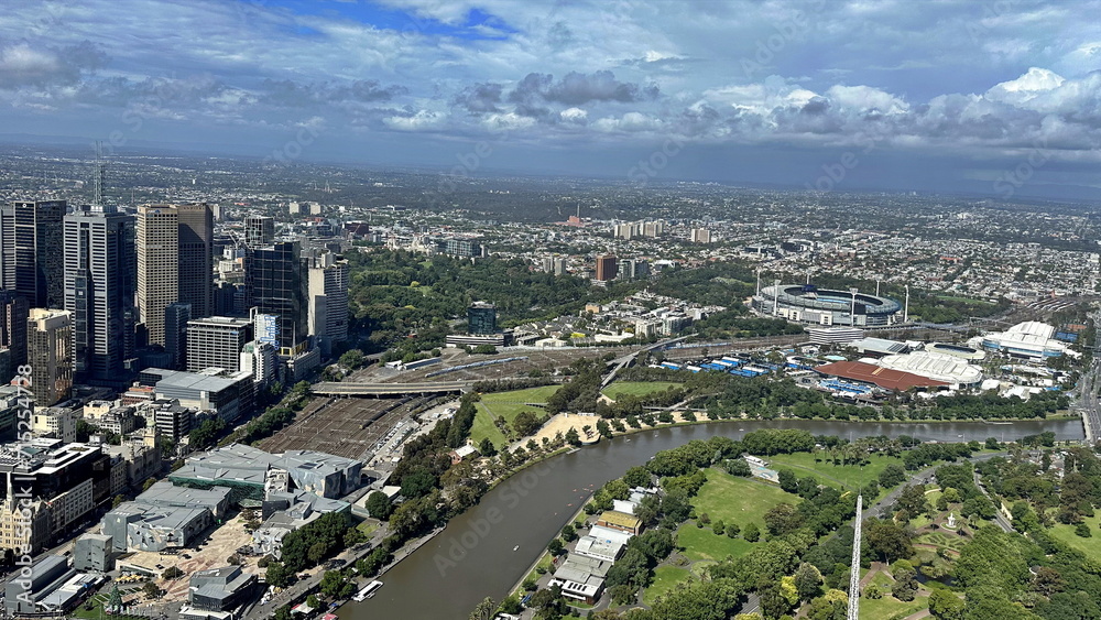 Fototapeta premium Skyline of Melbourne from 88th floor