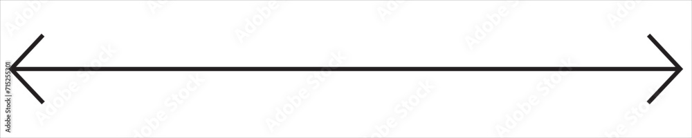 Long arrow vector icon. Black horizontal double arrow. 1234 Long arrow vector icon. Black horizontal double arrow. 1234