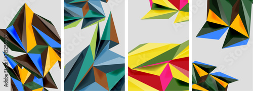 Triangle low poly mosaic posters. Vector illustration For Wallpaper  Banner  Background  Card  Book Illustration  landing page